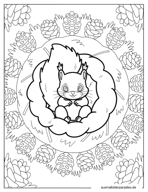 Eichhörnchen Ausmalbild 27 als Gratis-PDF Eichhörnchen Ausmalbild 27 - kostenlos zum Ausdrucken