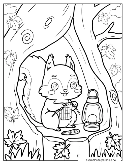 Eichhörnchen Ausmalbild 3 als Gratis-PDF Eichhörnchen Ausmalbild 3 - kostenlos zum Ausdrucken