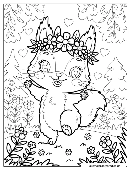 Eichhörnchen Ausmalbild 30 als Gratis-PDF Eichhörnchen Ausmalbild 30 - kostenlos zum Ausdrucken