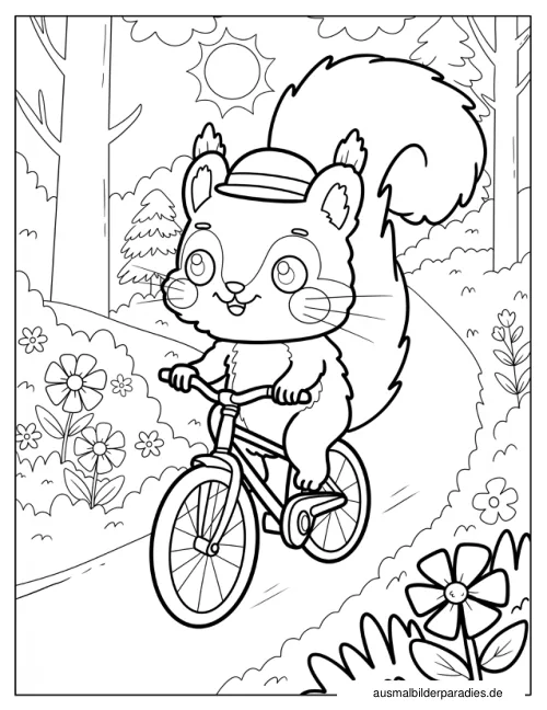 Eichhörnchen Ausmalbild 4 als Gratis-PDF Eichhörnchen Ausmalbild 4 - kostenlos zum Ausdrucken