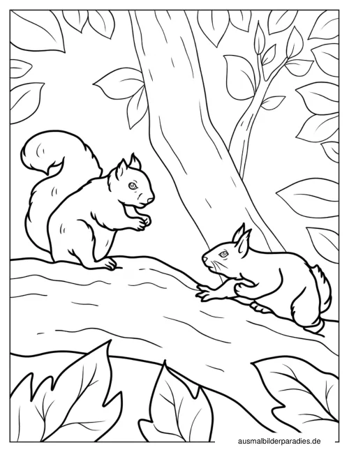 Eichhörnchen Ausmalbild 6 als Gratis-PDF Eichhörnchen Ausmalbild 6 - kostenlos zum Ausdrucken