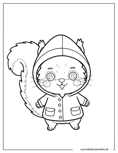 Eichhörnchen Ausmalbild 7 als Gratis-PDF Eichhörnchen Ausmalbild 7 - kostenlos zum Ausdrucken