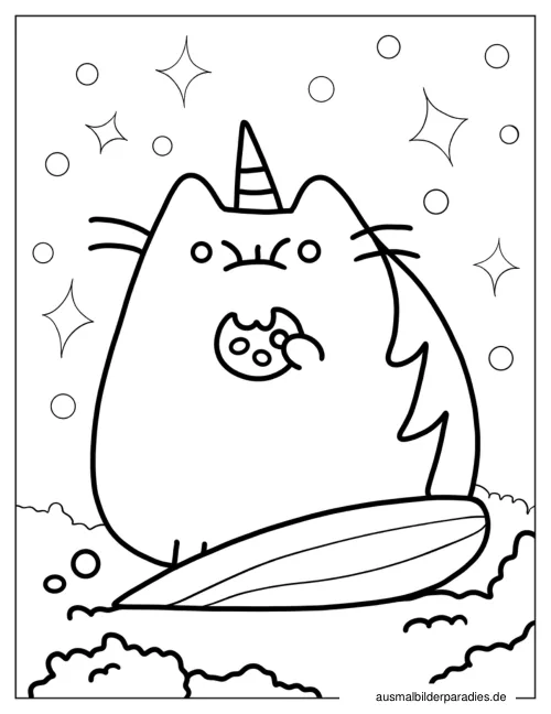 Einhorn-Katze Ausmalbild 13 - kostenlos zum Ausdrucken