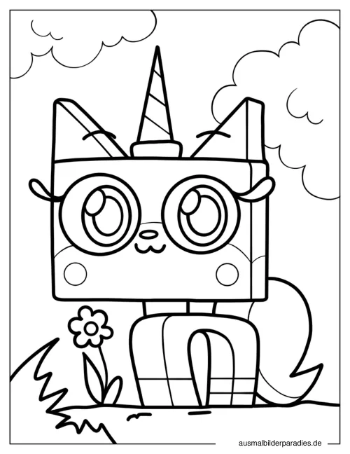 Einhorn-Katze Ausmalbild 28 - kostenlos zum Ausdrucken