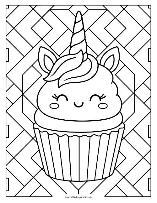 Einhorn Torte Ausmalbild 10 als Gratis-PDF Einhorn Torte Ausmalbild 10 - kostenlos zum Ausdrucken