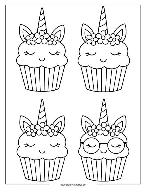Einhorn Torte Ausmalbild 11 als Gratis-PDF Einhorn Torte Ausmalbild 11 - kostenlos zum Ausdrucken