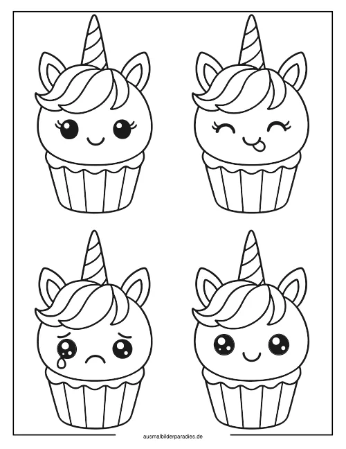 Einhorn Torte Ausmalbild 12 als Gratis-PDF Einhorn Torte Ausmalbild 12 - kostenlos zum Ausdrucken