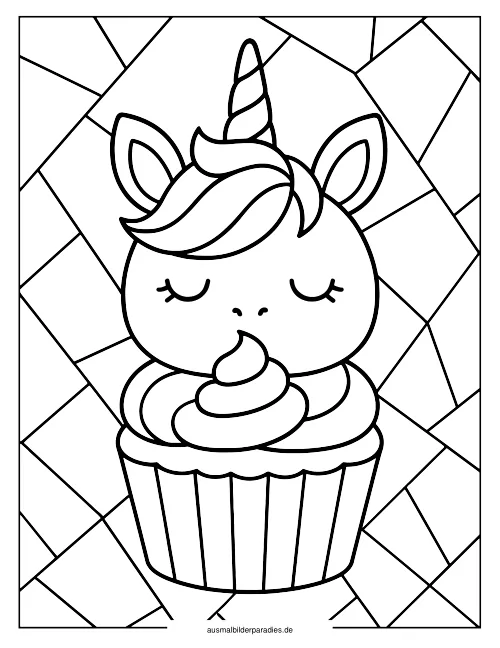 Einhorn Torte Ausmalbild 25 als Gratis-PDF Einhorn Torte Ausmalbild 25 - kostenlos zum Ausdrucken