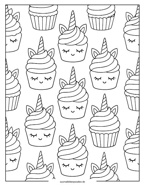 Einhorn Torte Ausmalbild 31 als Gratis-PDF Einhorn Torte Ausmalbild 31 - kostenlos zum Ausdrucken