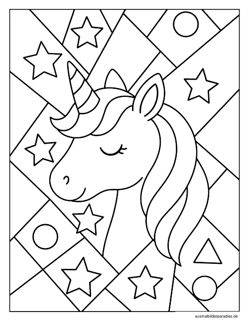 Einhorn Ausmalbild 12 - kostenlos zum Ausdrucken