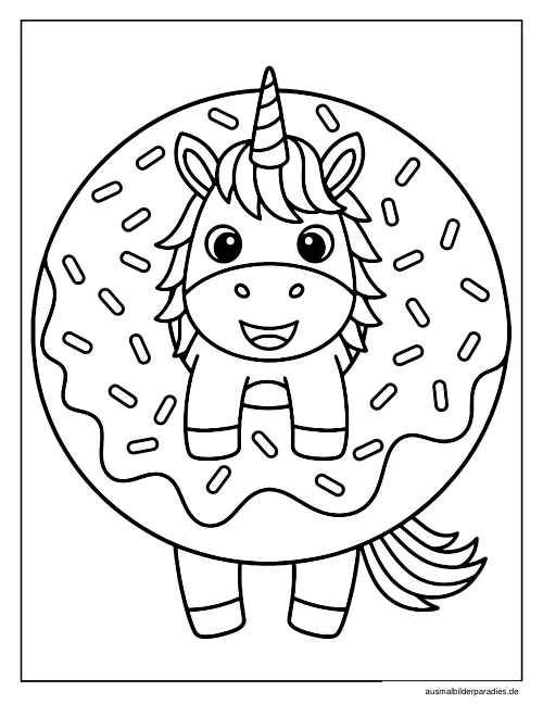 Einhorn Ausmalbild 14 - kostenlos zum Ausdrucken