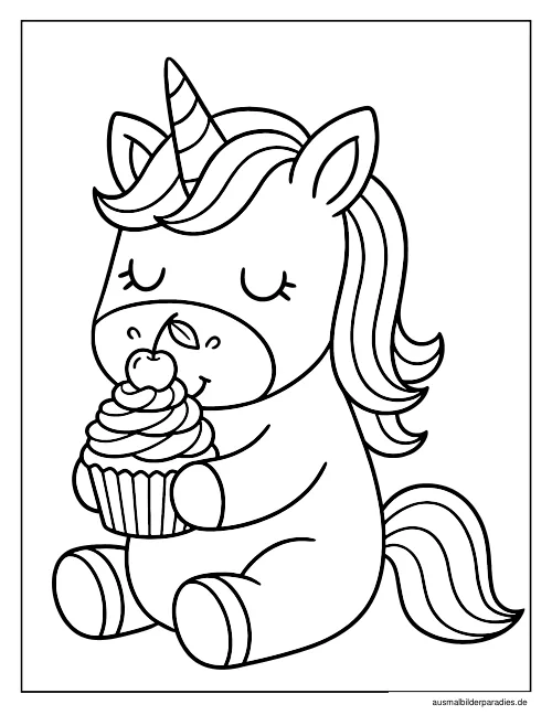 Einhorn Ausmalbild 15 - kostenlos zum Ausdrucken