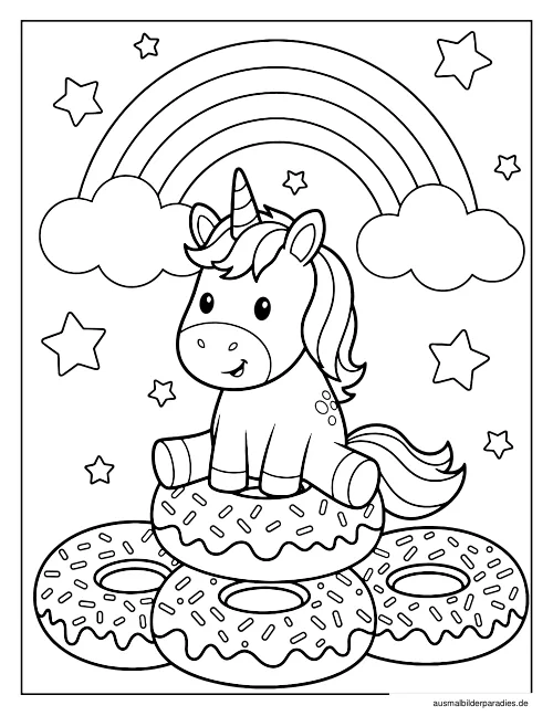 Einhorn Ausmalbild 19 - kostenlos zum Ausdrucken