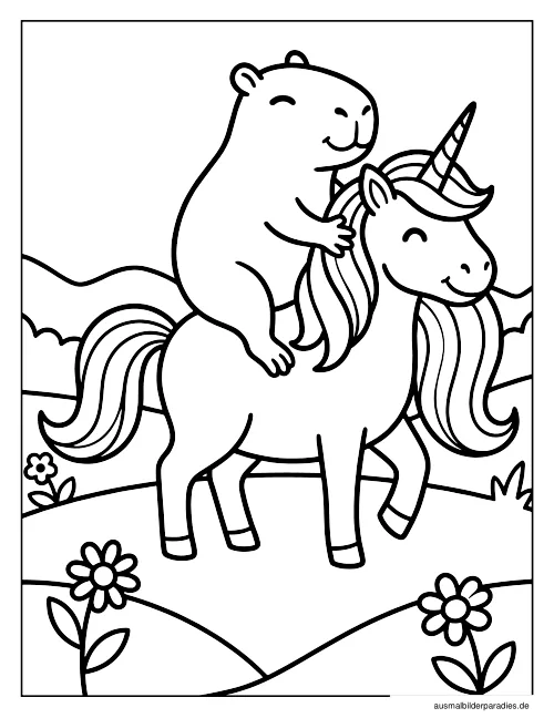 Einhorn Ausmalbild 2 - kostenlos zum Ausdrucken
