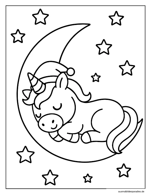 Einhorn Ausmalbild 21 - kostenlos zum Ausdrucken