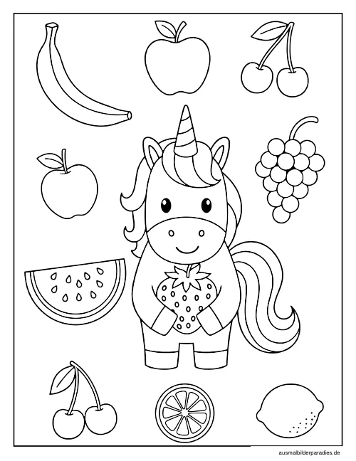 Einhorn Ausmalbild 22 - kostenlos zum Ausdrucken