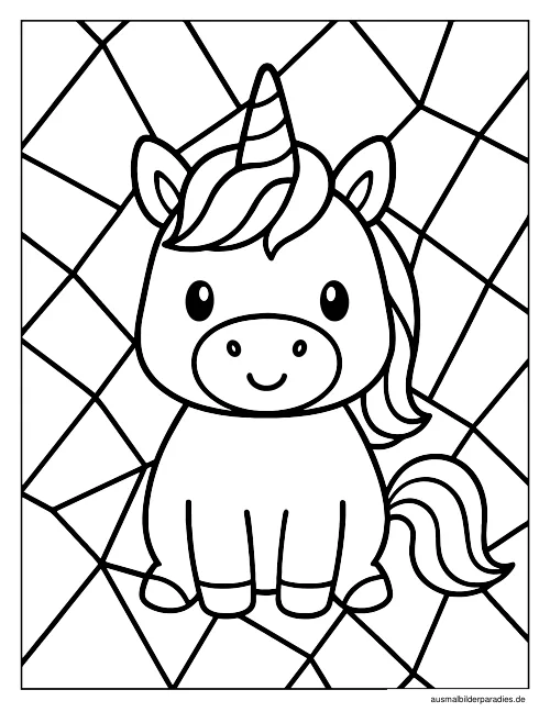 Einhorn Ausmalbild 24 - kostenlos zum Ausdrucken