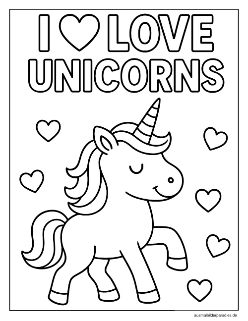 Einhorn Ausmalbild 26 - kostenlos zum Ausdrucken