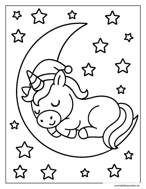 Einhorn Ausmalbild 27 - kostenlos zum Ausdrucken
