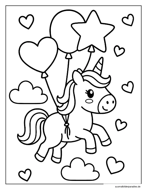 Einhorn Ausmalbild 28 - kostenlos zum Ausdrucken