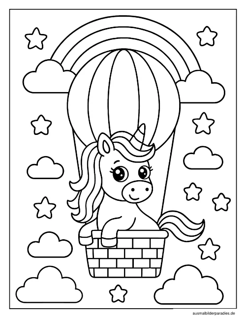 Einhorn Ausmalbild 29 - kostenlos zum Ausdrucken
