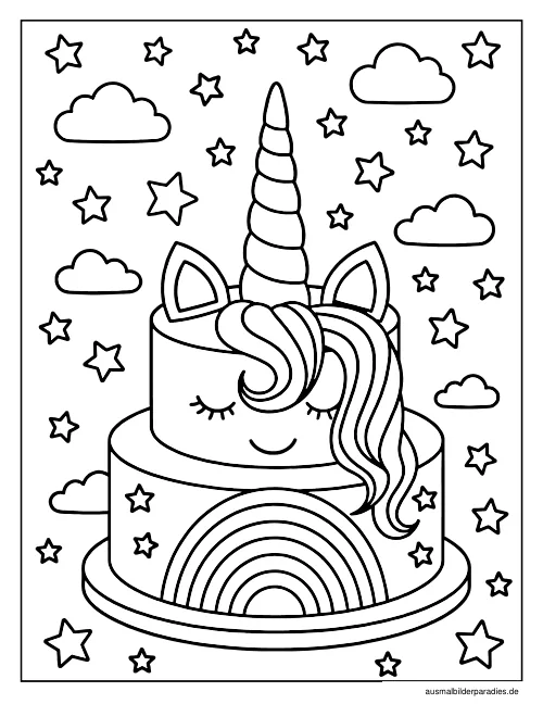 Einhorn Ausmalbild 31 - kostenlos zum Ausdrucken
