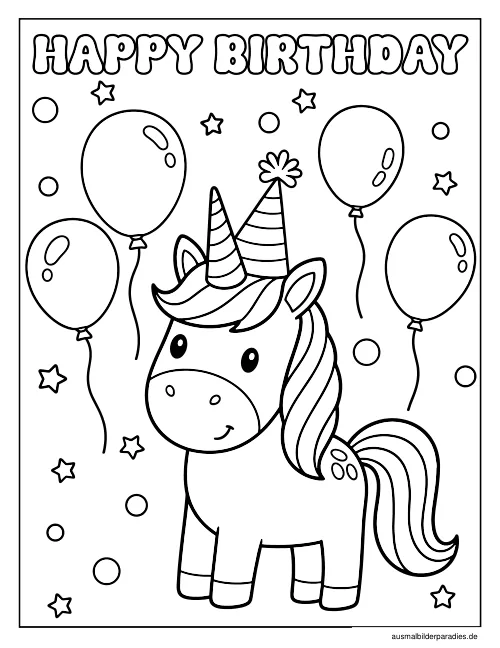Einhorn Ausmalbild 33 - kostenlos zum Ausdrucken