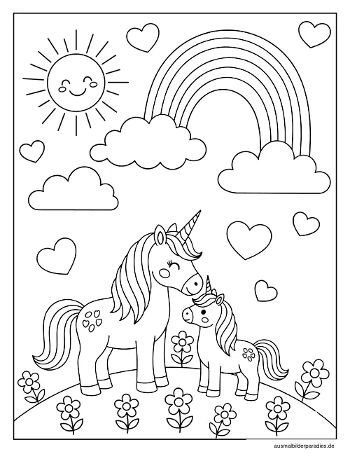 Einhorn Ausmalbild 35 - kostenlos zum Ausdrucken