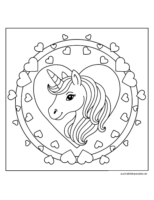 Einhorn Ausmalbild 5 - kostenlos zum Ausdrucken