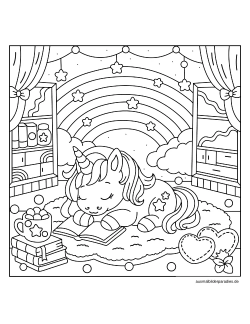 Einhorn Ausmalbild 6 - kostenlos zum Ausdrucken