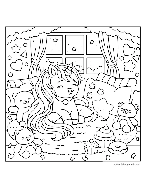 Einhorn Ausmalbild 8 - kostenlos zum Ausdrucken