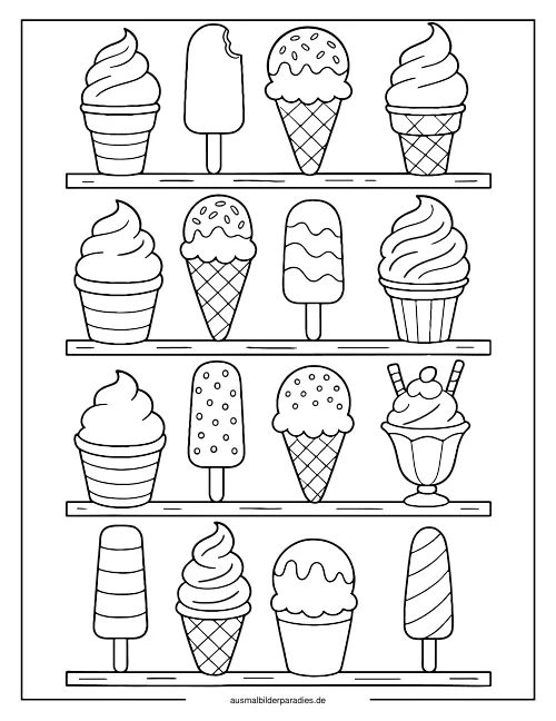 Eis Ausmalbild 14 als Gratis-PDF Eis Ausmalbild 14 - kostenlos zum Ausdrucken