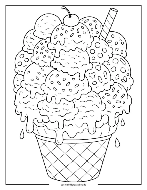 Eis Ausmalbild 15 als Gratis-PDF Eis Ausmalbild 15 - kostenlos zum Ausdrucken
