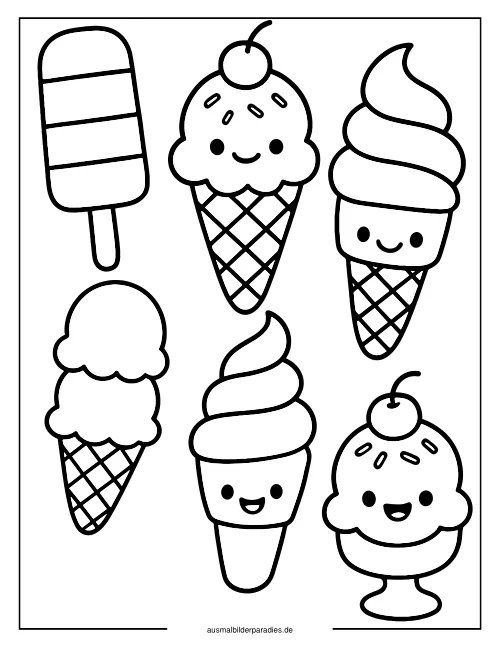 Eis Ausmalbild 17 als Gratis-PDF Eis Ausmalbild 17 - kostenlos zum Ausdrucken