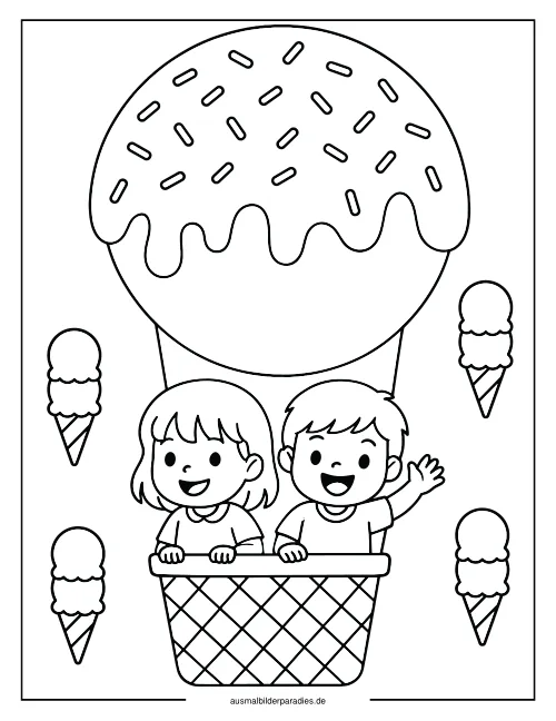 Eis Ausmalbild 19 als Gratis-PDF Eis Ausmalbild 19 - kostenlos zum Ausdrucken