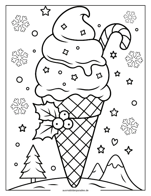Eis Ausmalbild 2 als Gratis-PDF Eis Ausmalbild 2 - kostenlos zum Ausdrucken