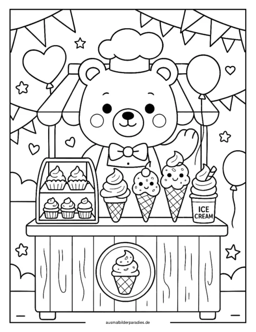 Eis Ausmalbild 20 als Gratis-PDF Eis Ausmalbild 20 - kostenlos zum Ausdrucken