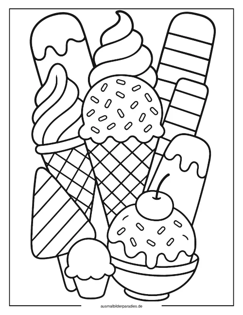 Eis Ausmalbild 23 als Gratis-PDF Eis Ausmalbild 23 - kostenlos zum Ausdrucken