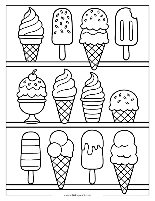 Eis Ausmalbild 25 als Gratis-PDF Eis Ausmalbild 25 - kostenlos zum Ausdrucken