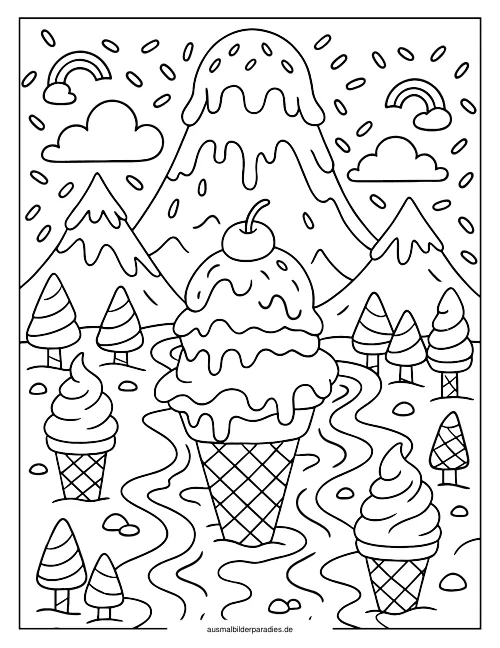 Eis Ausmalbild 26 als Gratis-PDF Eis Ausmalbild 26 - kostenlos zum Ausdrucken
