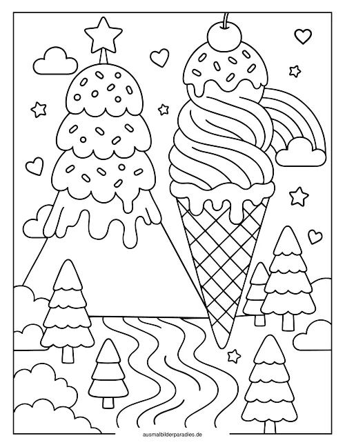 Eis Ausmalbild 27 als Gratis-PDF Eis Ausmalbild 27 - kostenlos zum Ausdrucken