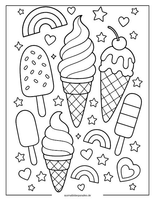 Eis Ausmalbild 28 als Gratis-PDF Eis Ausmalbild 28 - kostenlos zum Ausdrucken