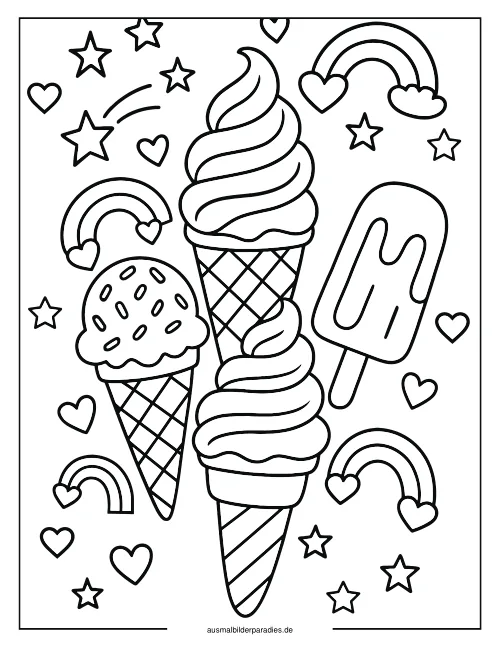 Eis Ausmalbild 29 als Gratis-PDF Eis Ausmalbild 29 - kostenlos zum Ausdrucken