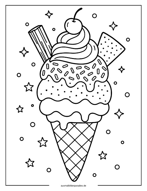 Eis Ausmalbild 30 als Gratis-PDF Eis Ausmalbild 30 - kostenlos zum Ausdrucken