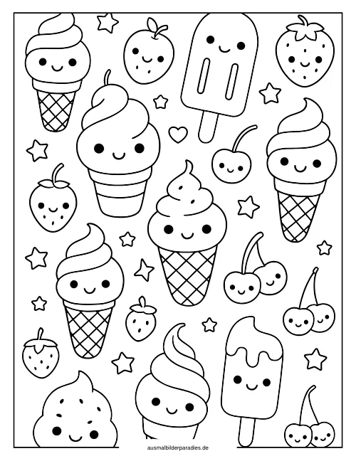 Eis Ausmalbild 31 als Gratis-PDF Eis Ausmalbild 31 - kostenlos zum Ausdrucken