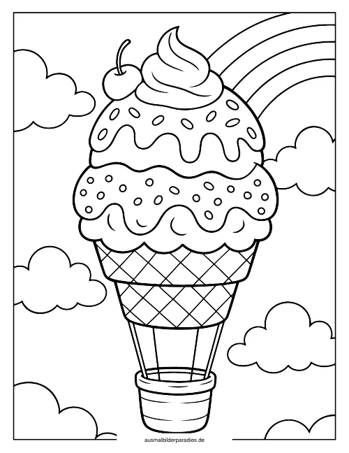 Eis Ausmalbild 32 als Gratis-PDF Eis Ausmalbild 32 - kostenlos zum Ausdrucken