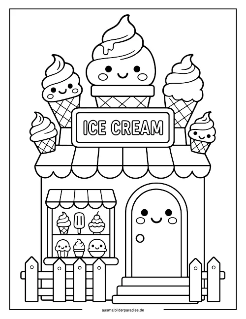 Eis Ausmalbild 33 als Gratis-PDF Eis Ausmalbild 33 - kostenlos zum Ausdrucken
