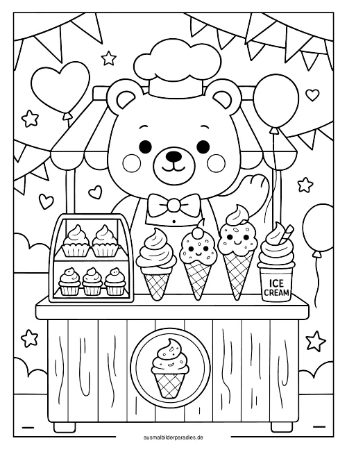 Eis Ausmalbild 4 als Gratis-PDF Eis Ausmalbild 4 - kostenlos zum Ausdrucken