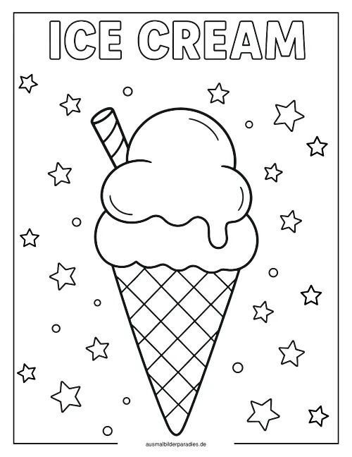 Eis Ausmalbild 5 als Gratis-PDF Eis Ausmalbild 5 - kostenlos zum Ausdrucken