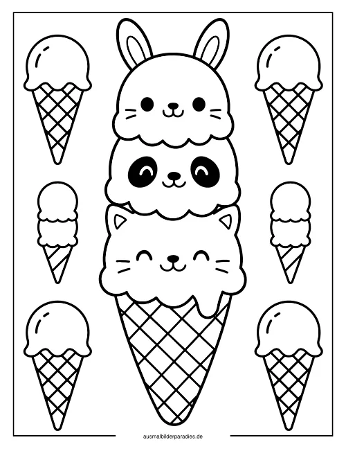 Eis Ausmalbild 6 als Gratis-PDF Eis Ausmalbild 6 - kostenlos zum Ausdrucken